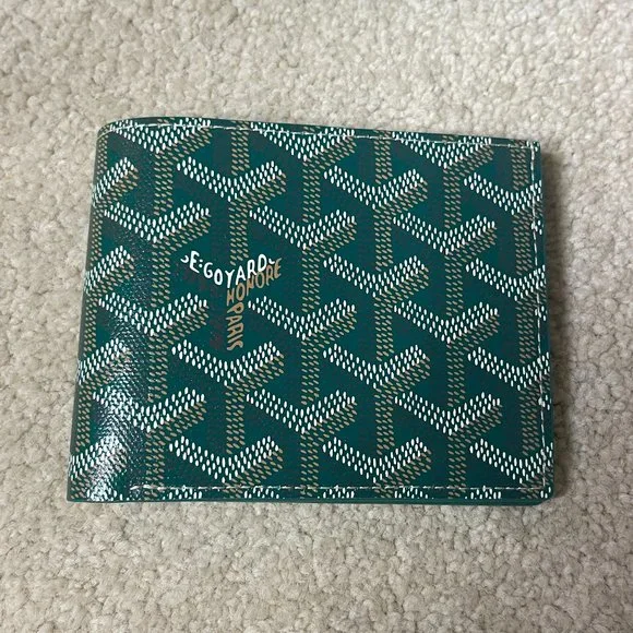 New Goyard Bi Fold Victoire Full Size Wallet - Coveted Green Canvas - Picture 1 of 14